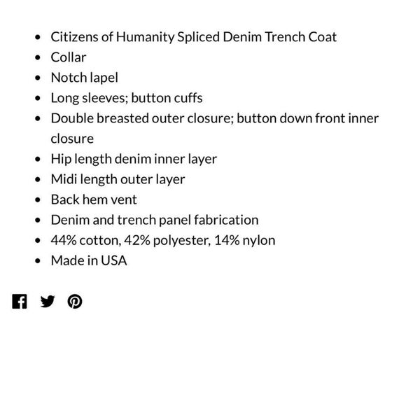 SOLD OUT NEW 🎊🎊 NWT $1395 Citizens of Humanity Spliced Denim Trench Coat M/L - Picture 6 of 8